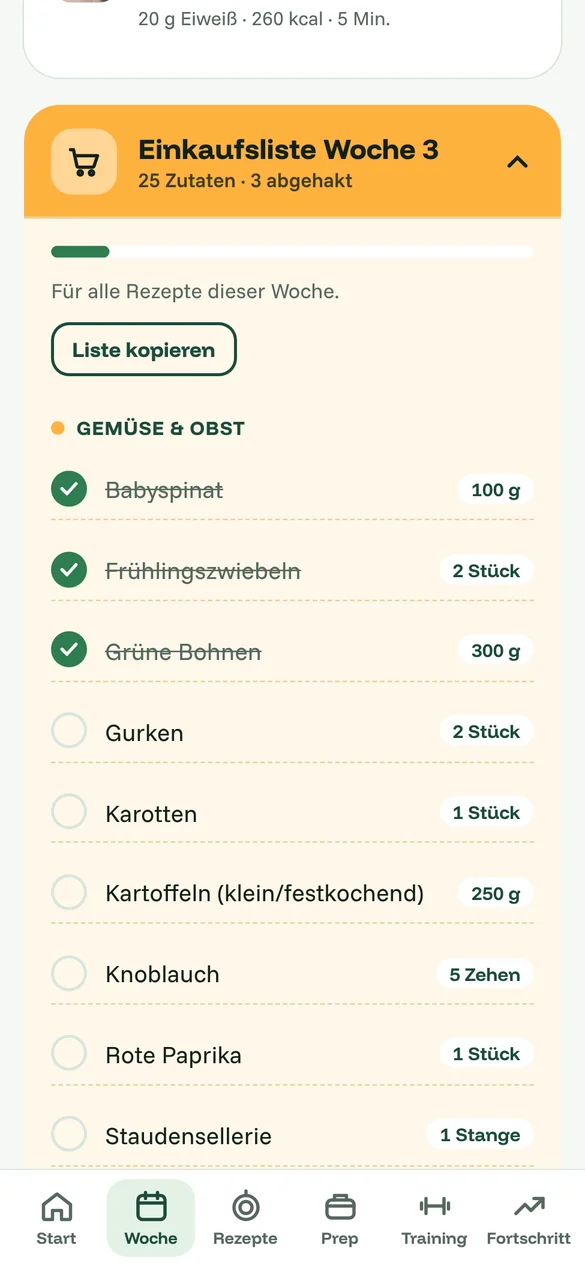 Halteplan-App: Einkaufsliste zum Abhaken