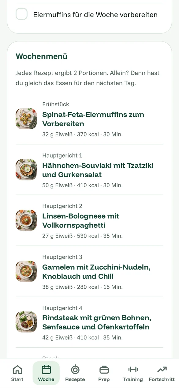 Halteplan-App: Das Menü steht schon